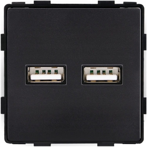 Modul Doppelte USB-Ladesteckdose Typ A+A 3.1A Schwarz Für Rahmen MIUUN