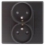 Doppelsteckdose Schwarz Mit Erdungsstift Set Mit Rahmen PVC