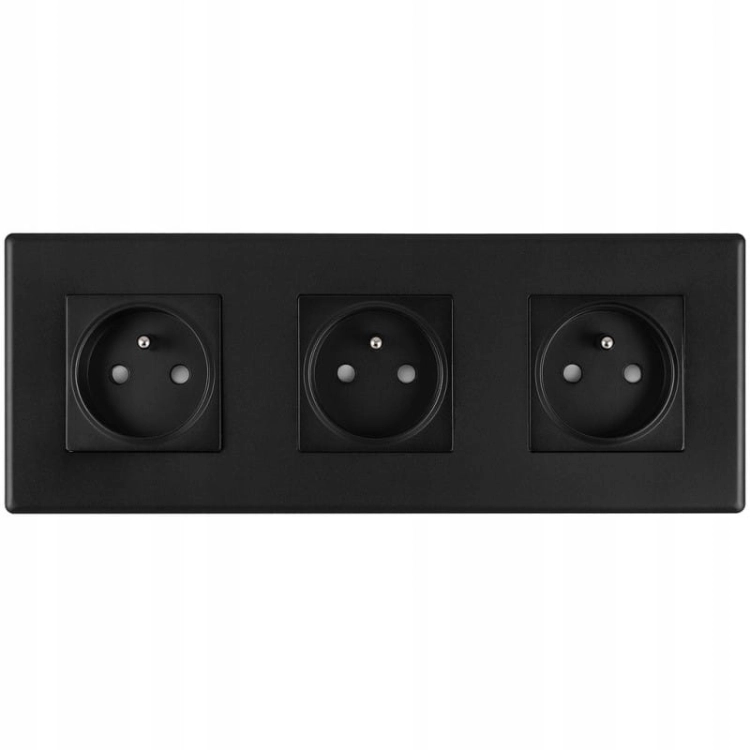 Dreifachsteckdose Schwarz Set PCV-Dreifachrahmen Und 3 X Steckdose