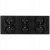 Dreifach-Steckdose Schwarz Set PVC-Dreifachrahmen Und 3 X Doppelsteckdose