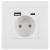 Steckdose Weiß Doppelte USB A+C-Ladesteckdose 20W Set Mit PVC-Rahmen