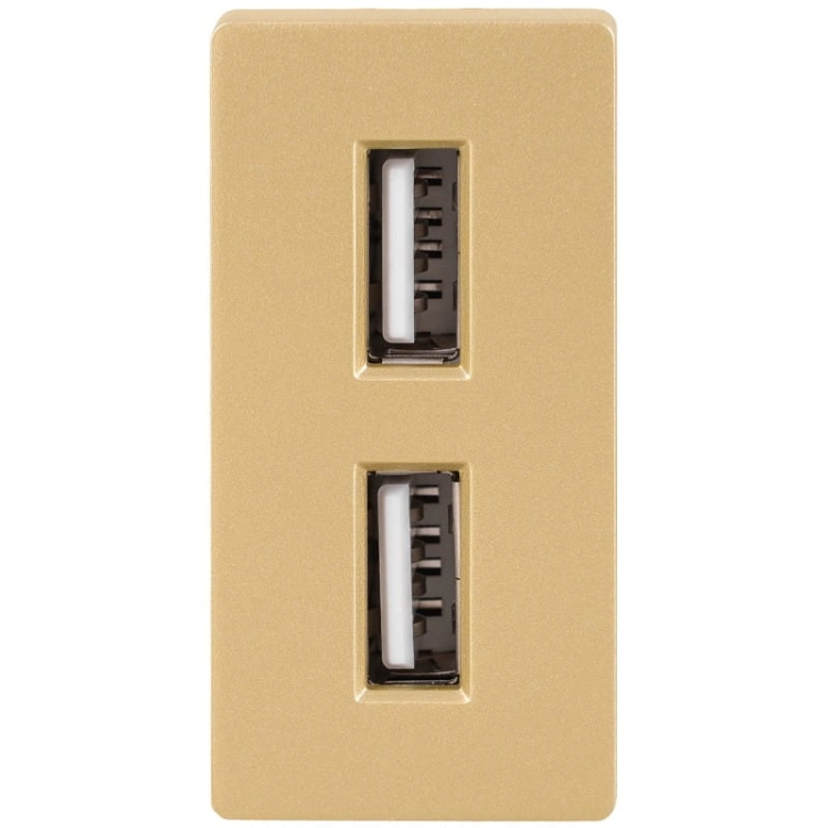 Modul Doppelte USB-Ladesteckdose Typ A+A 2.4A Gold Für Rahmen