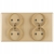 Doppelsteckdose Gold Set PVC-Doppelrahmen Und 2 X Steckdose