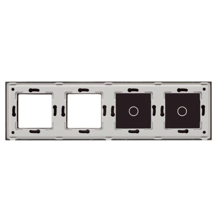Rahmen Touch-Panel Vierfach 1+1+S+S Glas Schwarz