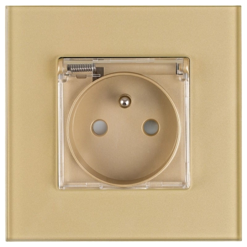 Bad-Steckdose Mit Klappdeckel Glas Gold MIUUN