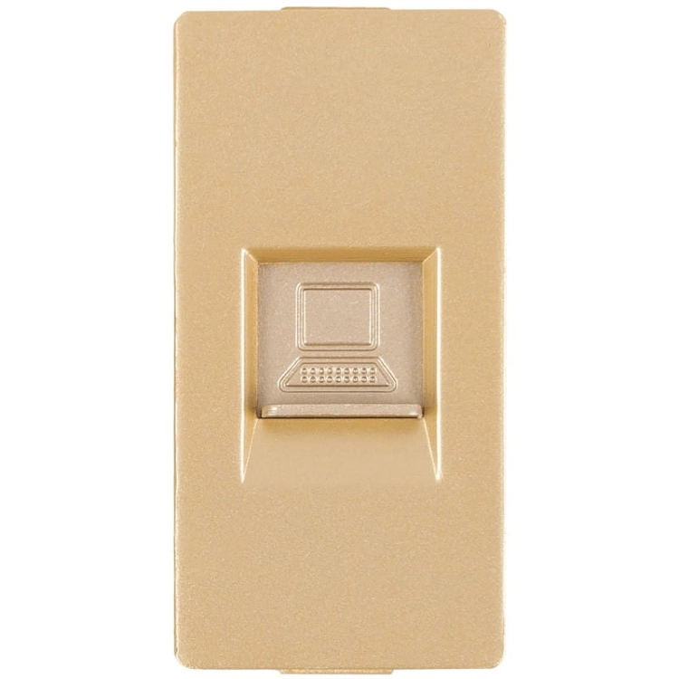 Modul Netzwerkdose Anschluss RJ 45 Kat 5E Gold Für Rahmen