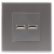 Steckdose Grau + Doppelte USB-Ladesteckdose 3.1A Typ A+A Set Mit PVC-Rahmen
