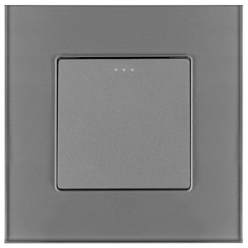 Ausschalter Schalter Kreuzschalter Einzel Glas Grau