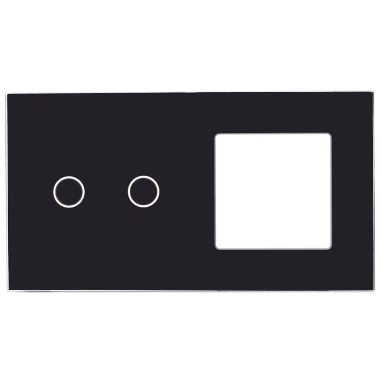 Rahmen Touchpanel Doppelt 2+S Glas Schwarz