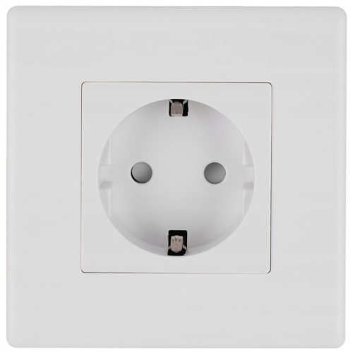 Steckdose Weiß Schuko Mit Schutzkontakt Ohne Erdungsstift Set Mit PVC-Rahmen