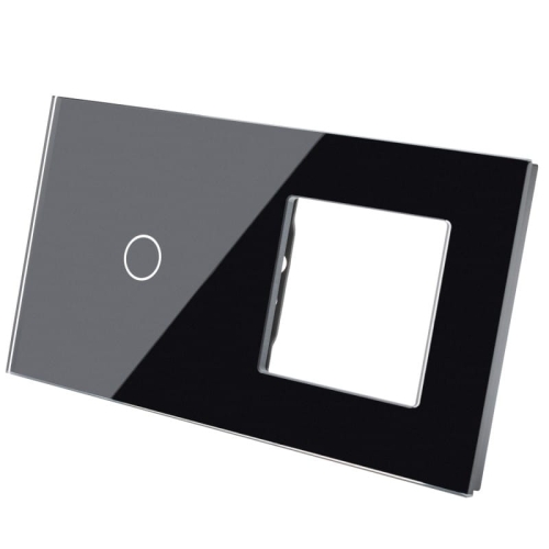 Rahmen Touchpanel Doppelt 1+S Glas Schwarz