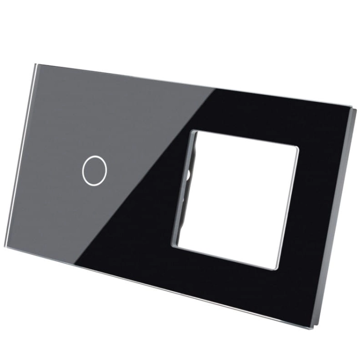Rahmen Touchpanel Doppelt 1+S Glas Schwarz
