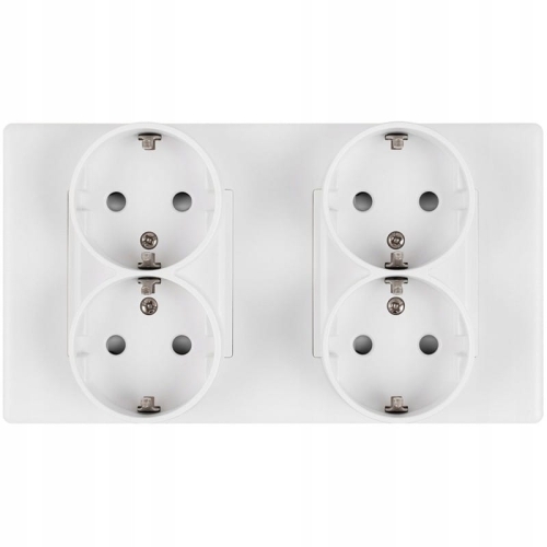 Doppelsteckdose Vierfach Schuko PCV-Doppelrahmen Und 2 X Steckdose