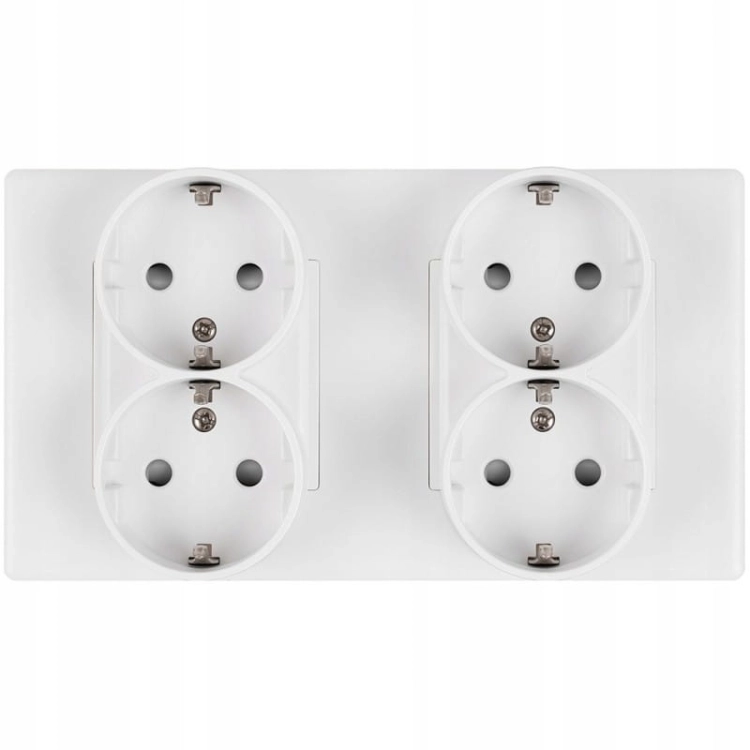 Doppelsteckdose Vierfach Schuko PCV-Doppelrahmen Und 2 X Steckdose