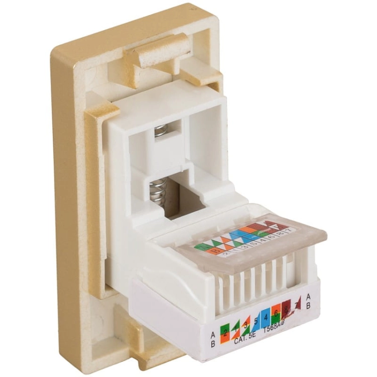 Modul Netzwerkdose Anschluss RJ 45 Kat 5E Gold Für Rahmen