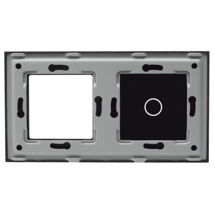 Rahmen Touchpanel Doppelt 1+S Glas Schwarz