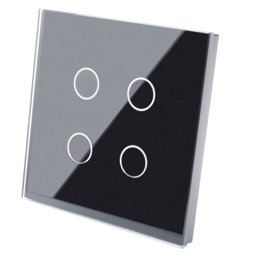 Rahmen Touchpanel Einfach Glas Schwarz Für Modul Eines Vierfachen Schalters