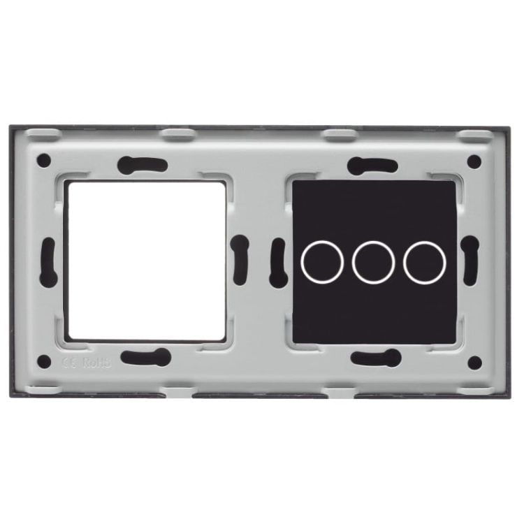 Rahmen Touchpanel Doppelt 3+S Glas Schwarz