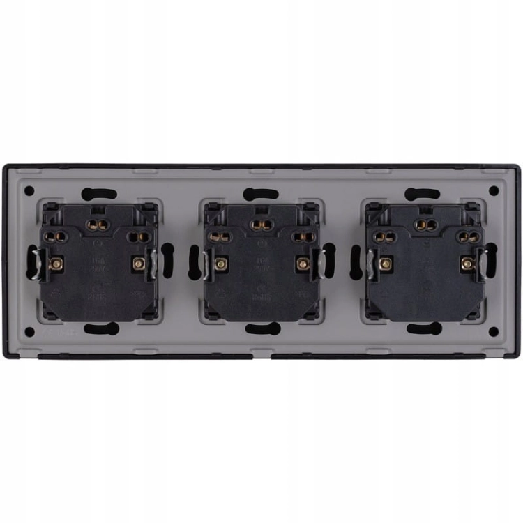 Dreifachsteckdose Schuko Schwarz PCV-Dreifachrahmen Und 3 X Steckdose