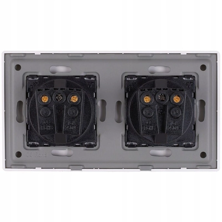 Doppelsteckdose Schuko Weiß Set PCV-Doppelrahmen 2 X Steckdose