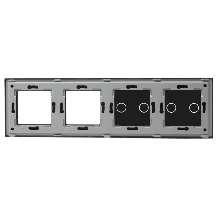 Rahmen Touchpanel Vierfach 2+2+S+S Glas Schwarz