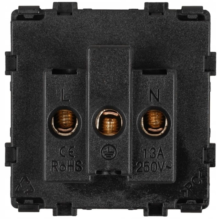 Modul Britische Steckdose UK IRL Elektrisch Schwarz Für Rahmen