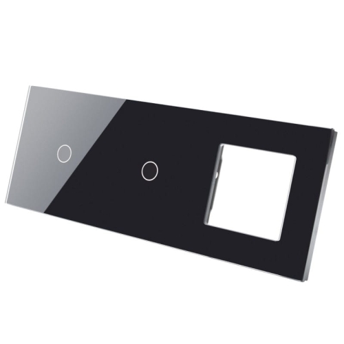 Rahmen Touchpanel Dreifach 1+1+S Glas Schwarz