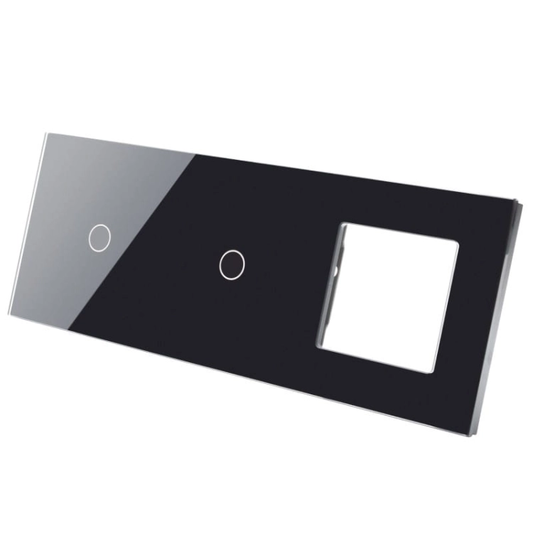Rahmen Touchpanel Dreifach 1+1+S Glas Schwarz