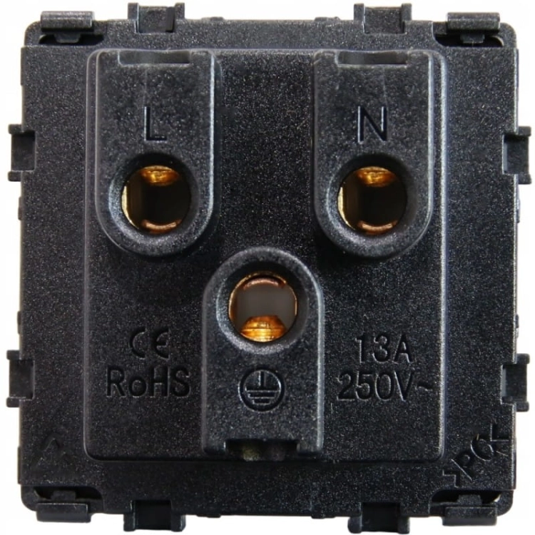 Modul Universalsteckdose PL UK US EU Elektrisch Schwarz Für Rahmen
