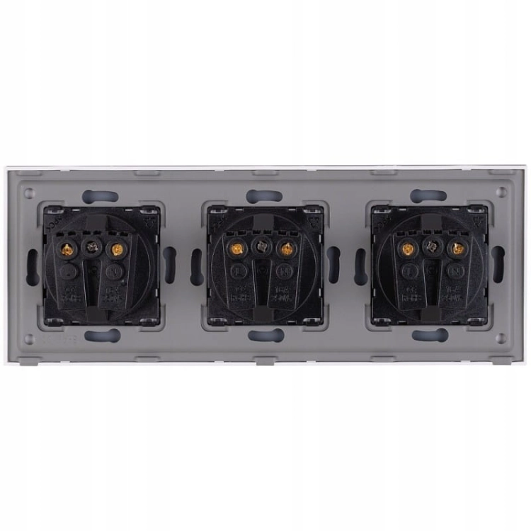 Dreifach-Steckdose Glas Gold Schuko Dreifachrahmen Und 3 X Steckdose
