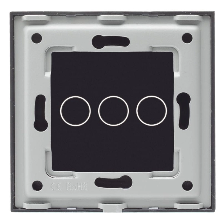 Rahmen Touchpanel Einfach Glas Schwarz Für Modul Eines Dreifachen Schalters