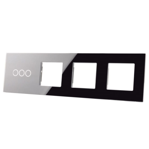 Rahmen Touch-Panel Vierfach 3+S+S+S Glas Schwarz