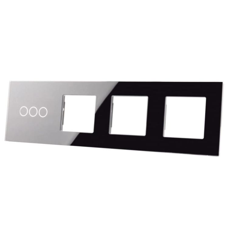 Rahmen Touch-Panel Vierfach 3+S+S+S Glas Schwarz