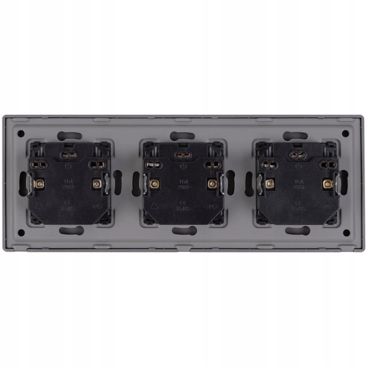 Dreifach-Steckdose Grau Set PVC-Dreifachrahmen Und 3 X Doppelsteckdose