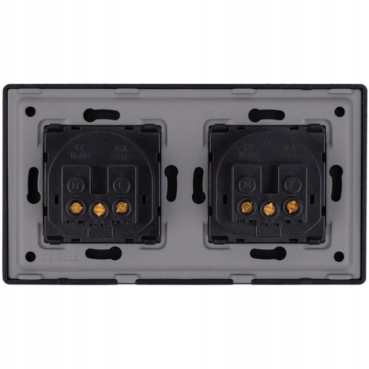 Doppelsteckdose Schwarz Set PCV-Doppelrahmen Und 2 X Steckdose