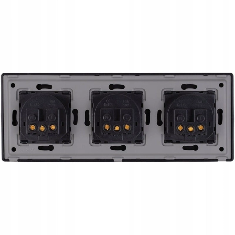 Dreifachsteckdose Schwarz Set PCV-Dreifachrahmen Und 3 X Steckdose