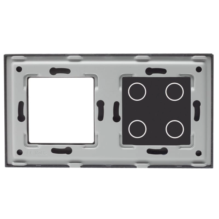 Rahmen Touchpanel Doppelt 4+S Glas Schwarz