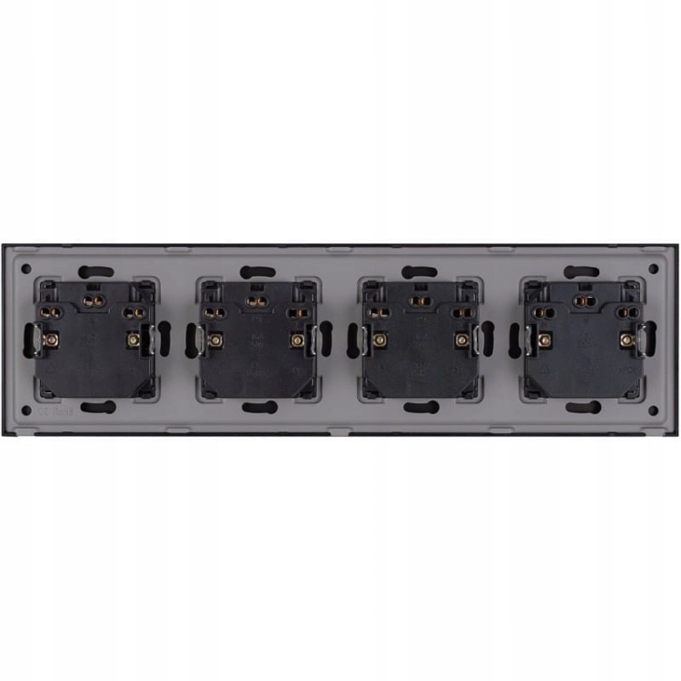 Vierfachsteckdose Schuko Glas Schwarz Vierfachrahmen 4 X Steckdose