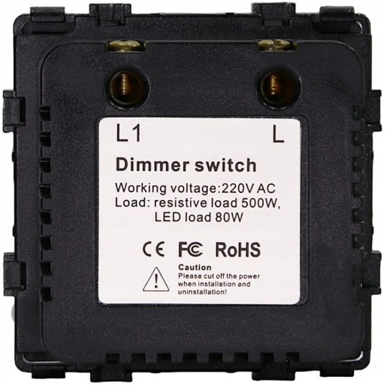Modul Lichtschalter Dimmer Drehbar Schwarz Für Rahmen MIUUN