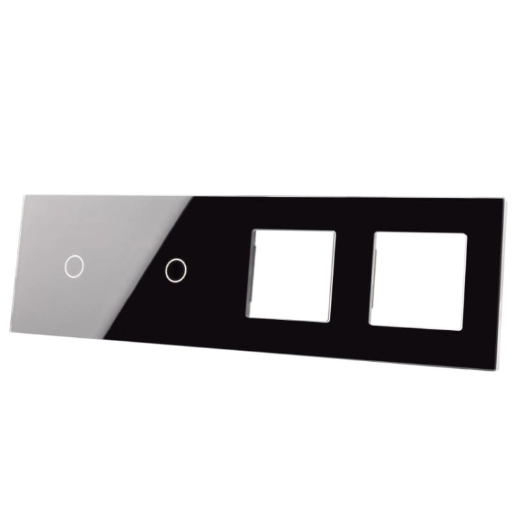 Rahmen Touch-Panel Vierfach 1+1+S+S Glas Schwarz