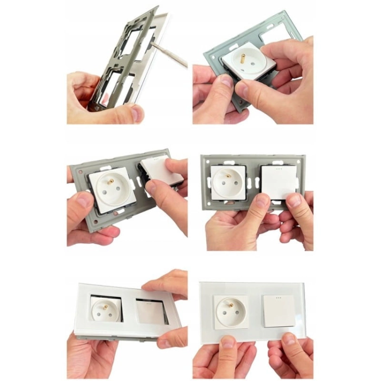 Modul Steckdose Mit Erdungsstift Weiß + Doppelte USB A+C-Ladesteckdose 20W Für Rahmen