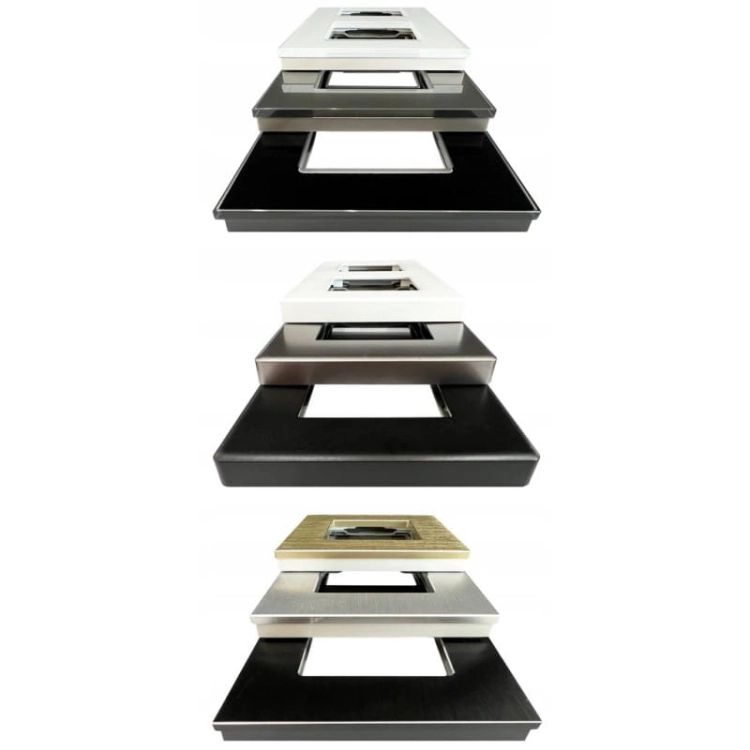 Steckdose Schwarz Mit Klappdeckel Mit Erdungsstift Set Mit Rahmen PVC