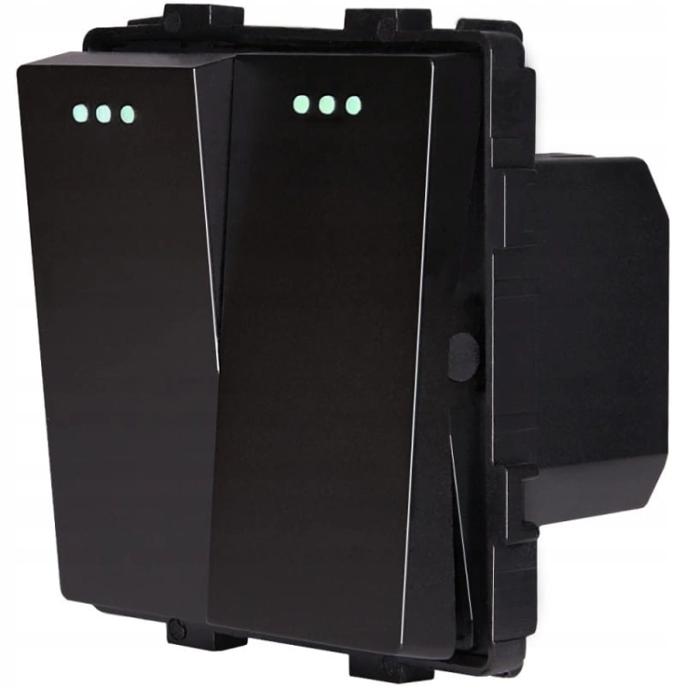 Doppelter Wandschalter Schwarz Set Mit PVC-Rahmen MIUUN