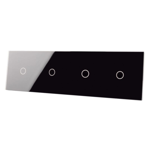 Rahmen Touch-Panel Vierfach 1+1+1+1 Glas Schwarz