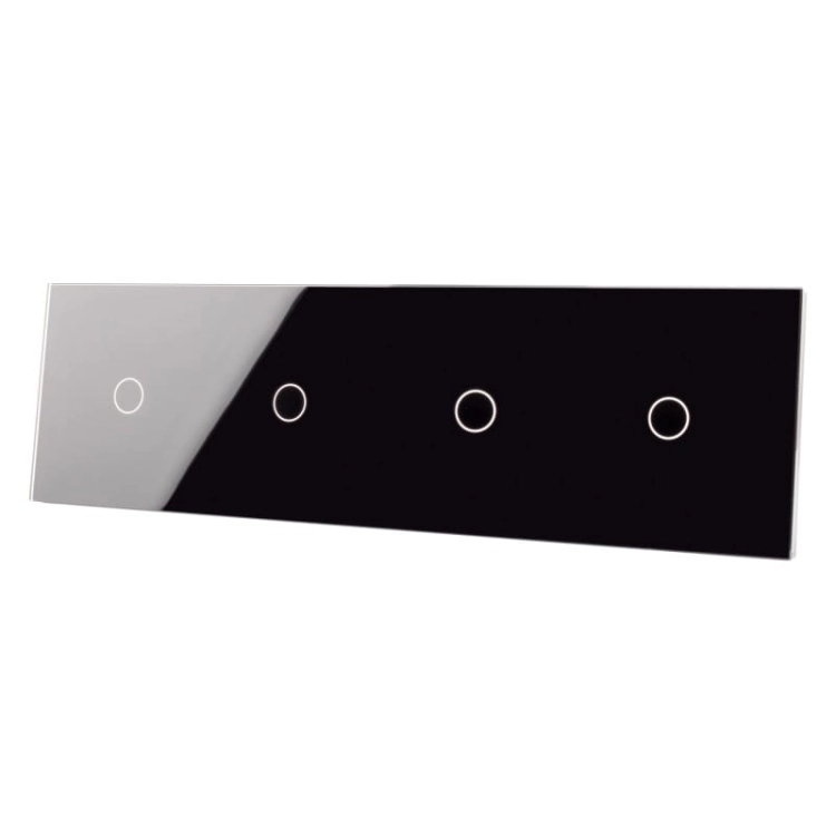 Rahmen Touch-Panel Vierfach 1+1+1+1 Glas Schwarz