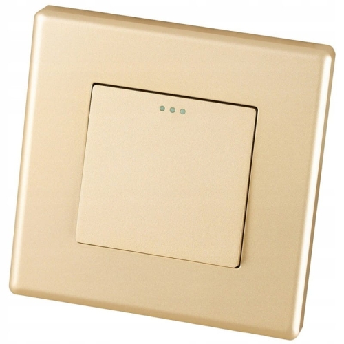 Wechselschalter Einfach Gold Set Mit PVC-Rahmen