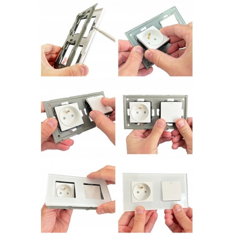 Modul Steckdose Mit Erdungsstift Weiß + Doppel-USB-Ladesteckdose A+A 2.4A Für Rahmen