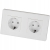 Doppelsteckdose Schuko Weiß Set PCV-Doppelrahmen 2 X Steckdose