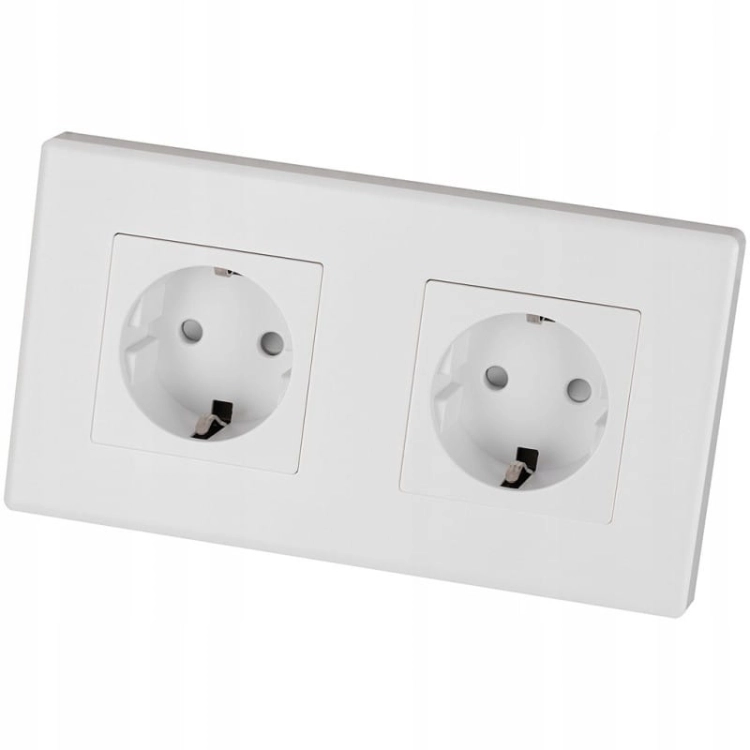 Doppelsteckdose Schuko Weiß Set PCV-Doppelrahmen 2 X Steckdose