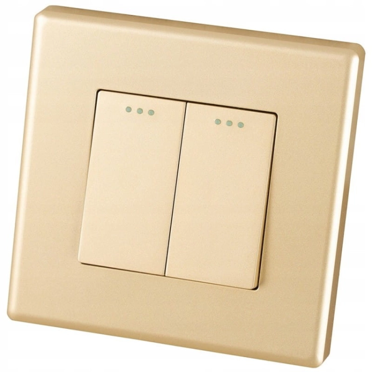 Schalter Doppelt Klassisch Gold Set Mit PVC-Rahmen